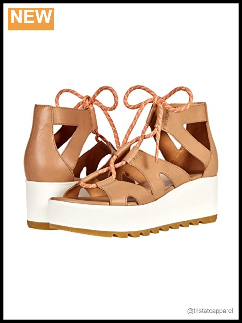 Sorel Cameron Flatform Lace Wedge Sandals Leather Cork Open Toe Size 7